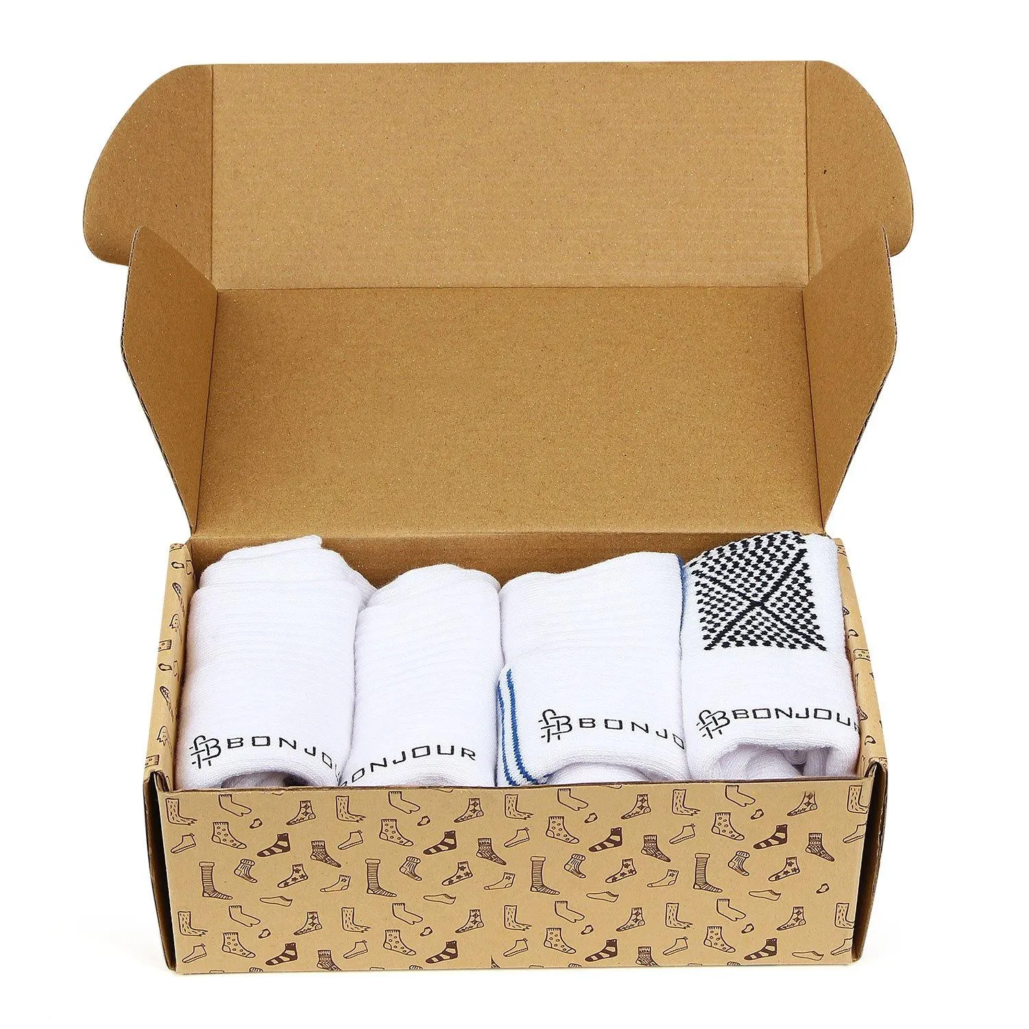 Men Cushioned Ankle White Sports Socks - Pack Of 4