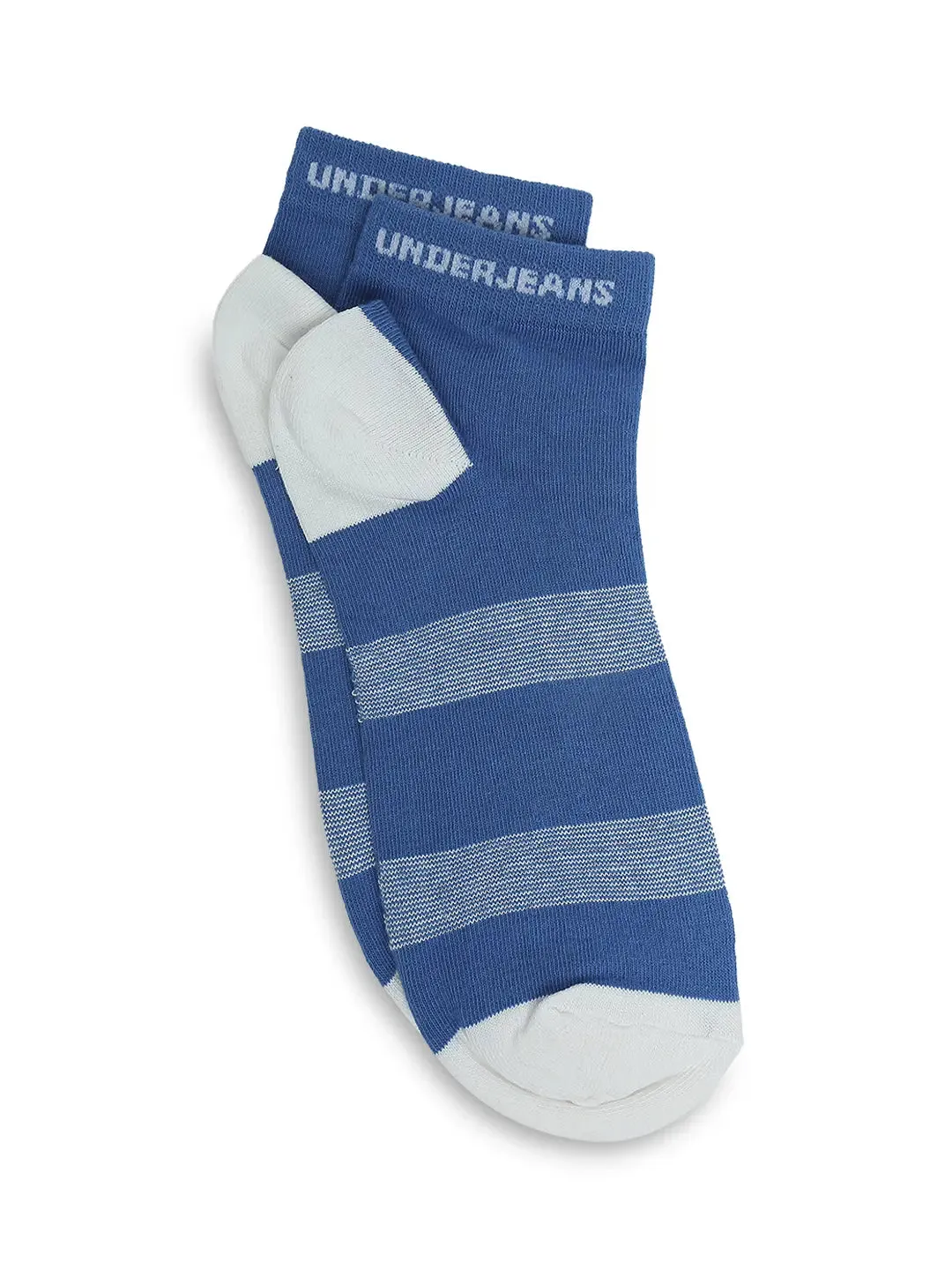 Men Premium Black & Royal Blue Ankle Length Socks - Pack Of 2- Underjeans By Spykar