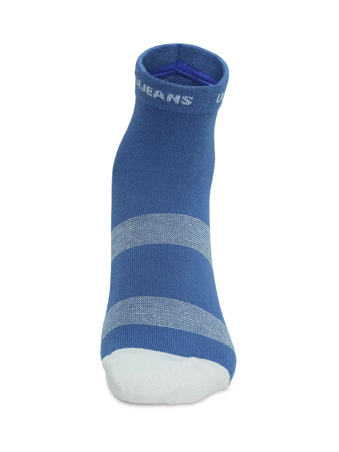 Men Premium Black & Royal Blue Ankle Length Socks - Pack Of 2- Underjeans By Spykar