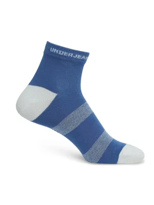 Men Premium Black & Royal Blue Ankle Length Socks - Pack Of 2- Underjeans By Spykar