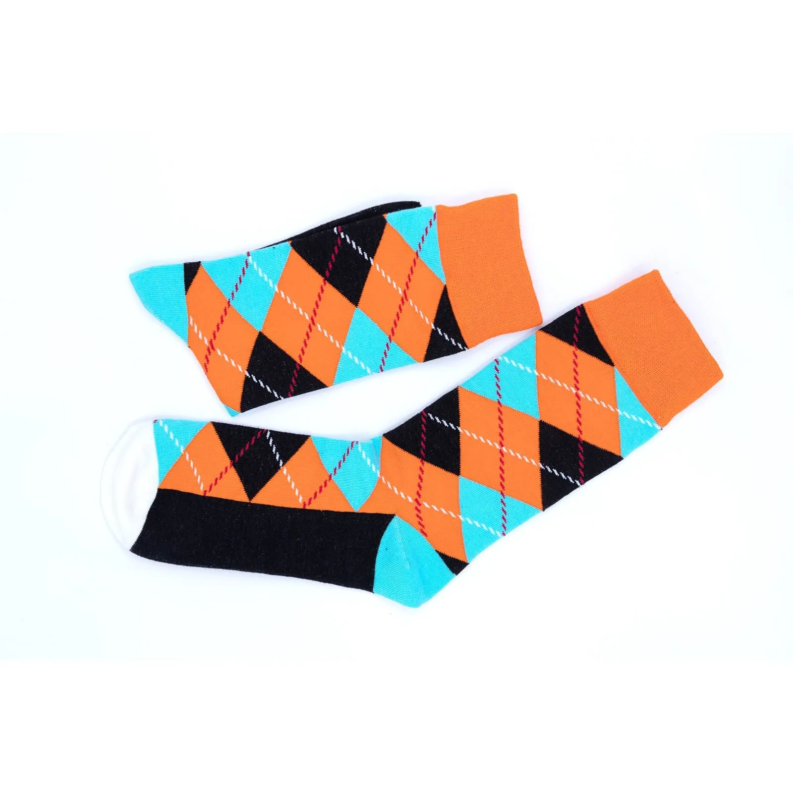 Mens 4 Pairs Argyle Dress Socks  Colorful Patterned Crew Socks for Formal and Casual Wear