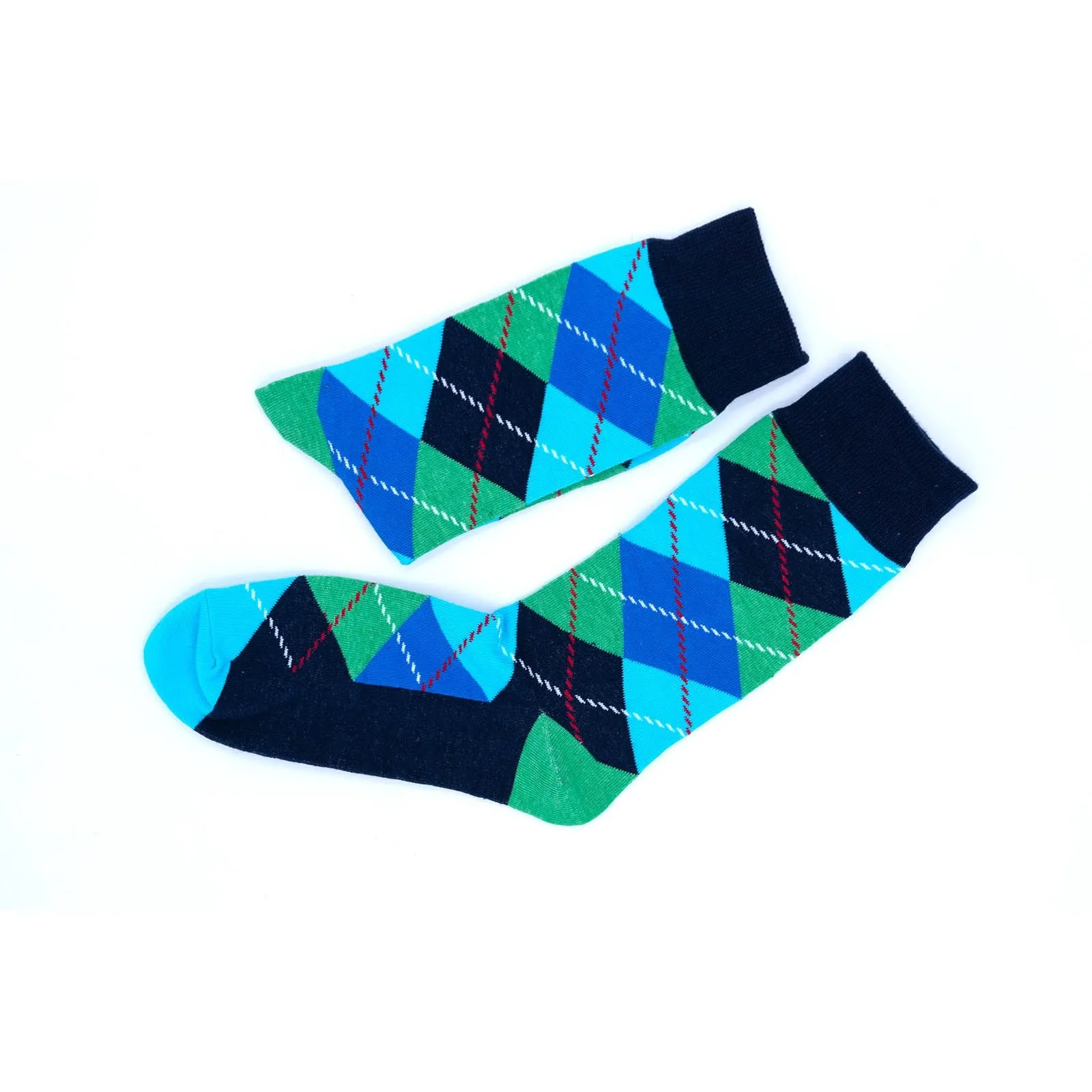 Mens 4 Pairs Argyle Dress Socks  Colorful Patterned Crew Socks for Formal and Casual Wear