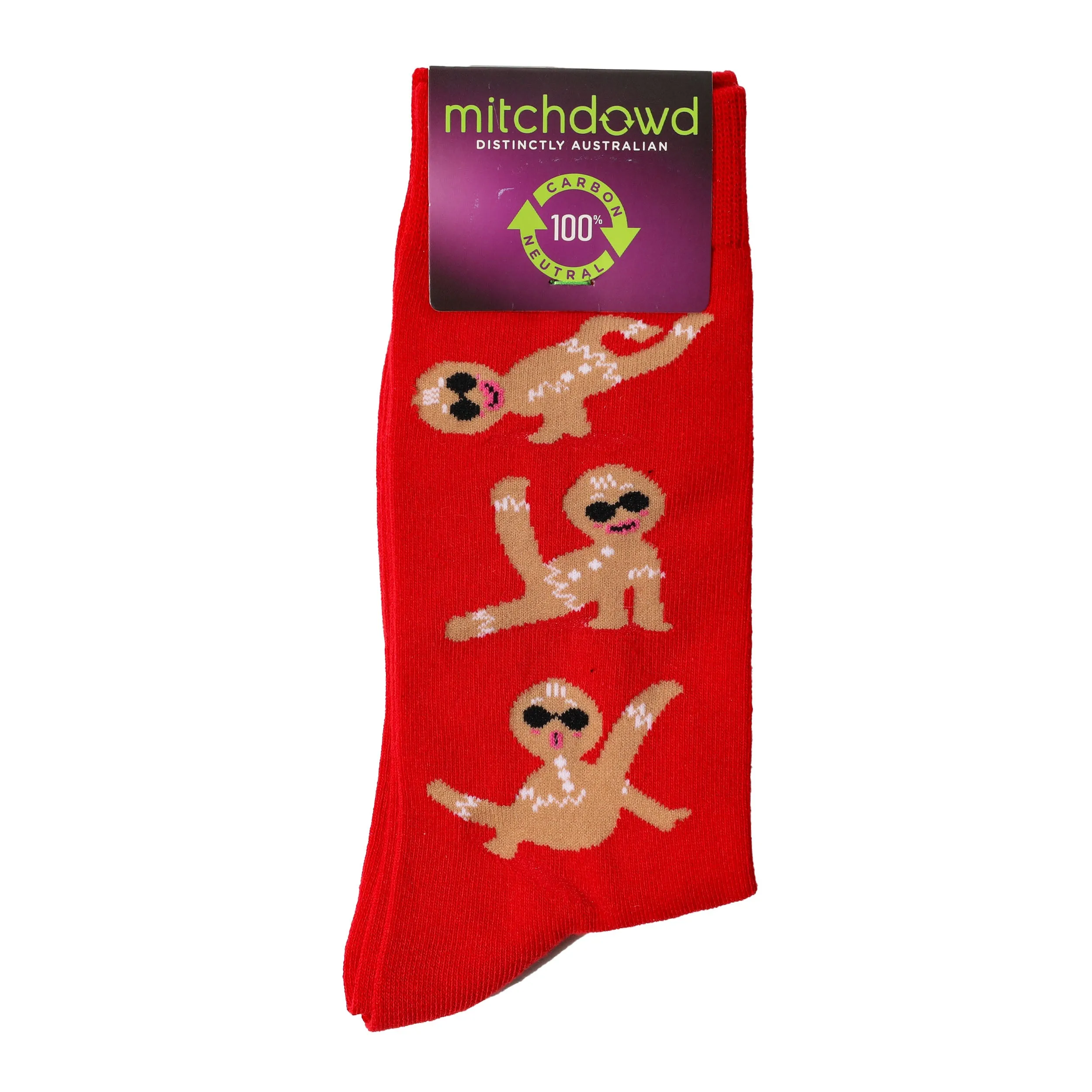 Men's Breaking Ginger Cotton Crew Socks - Red