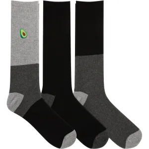 Men's Hot Sox Embroidered Avocado Crew 3 Pack Multi