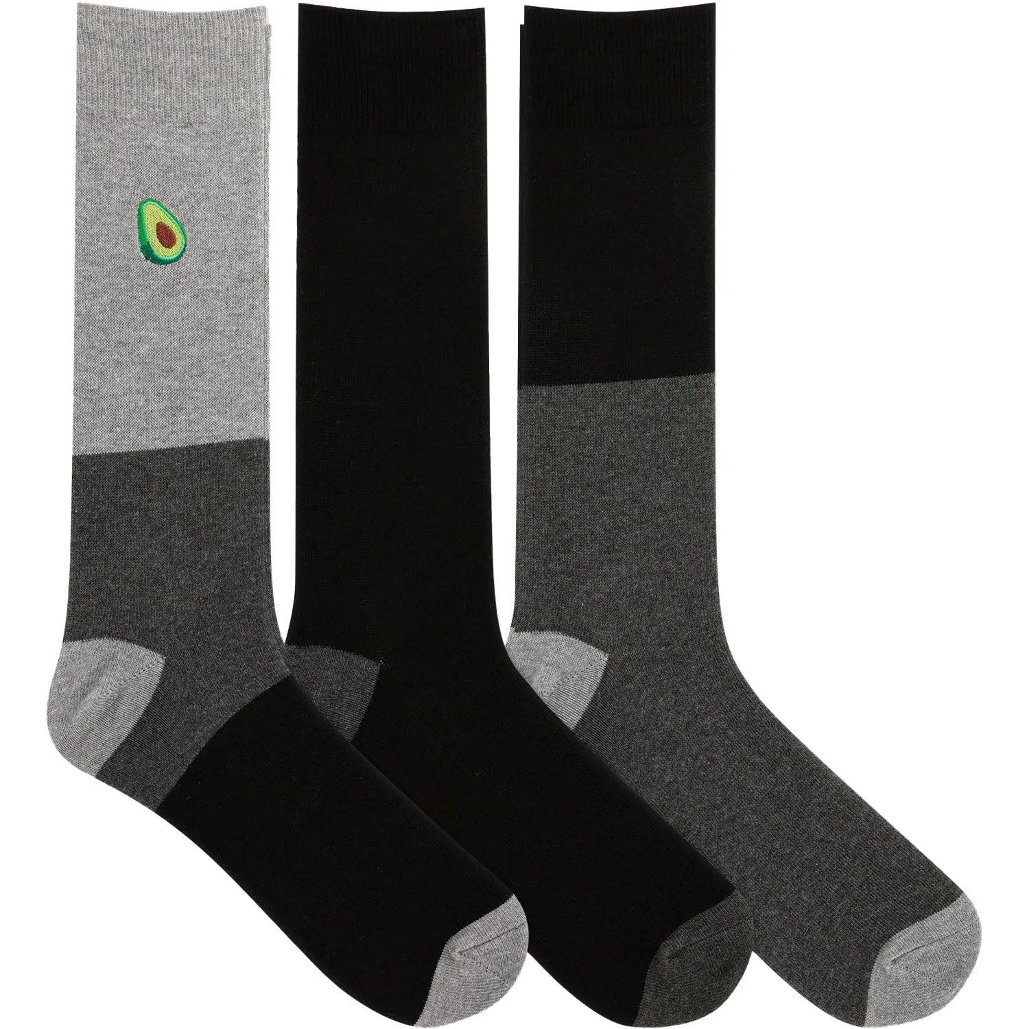 Men's Hot Sox Embroidered Avocado Crew 3 Pack Multi