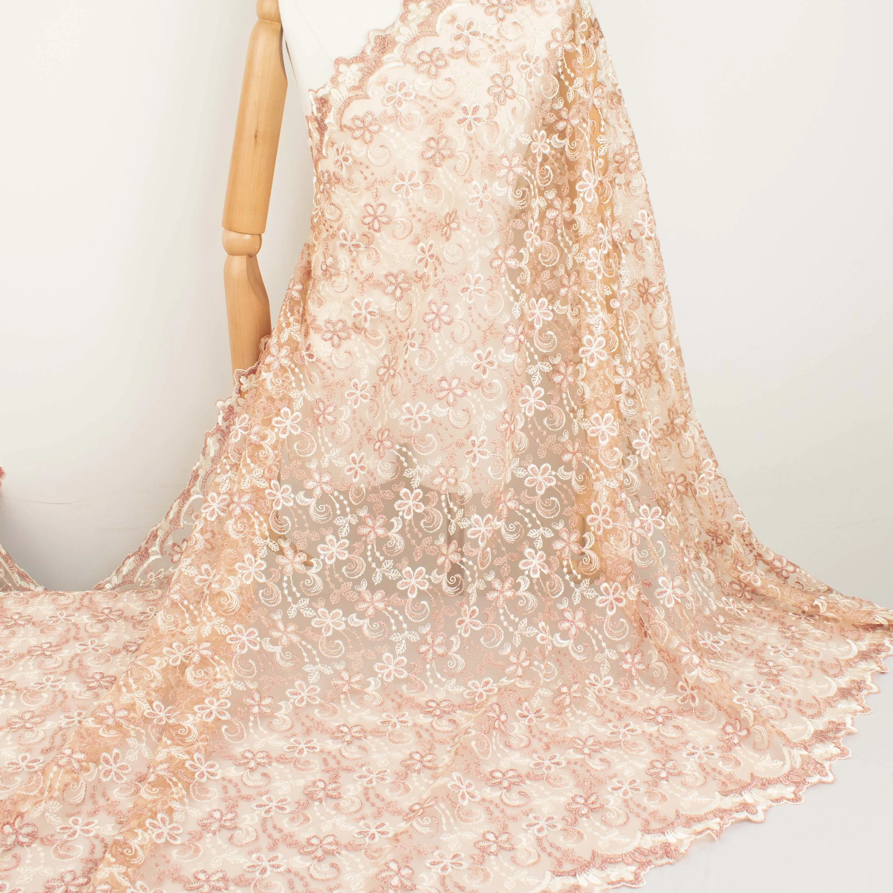 Metallic Floral Lace Design-1 Rose Gold