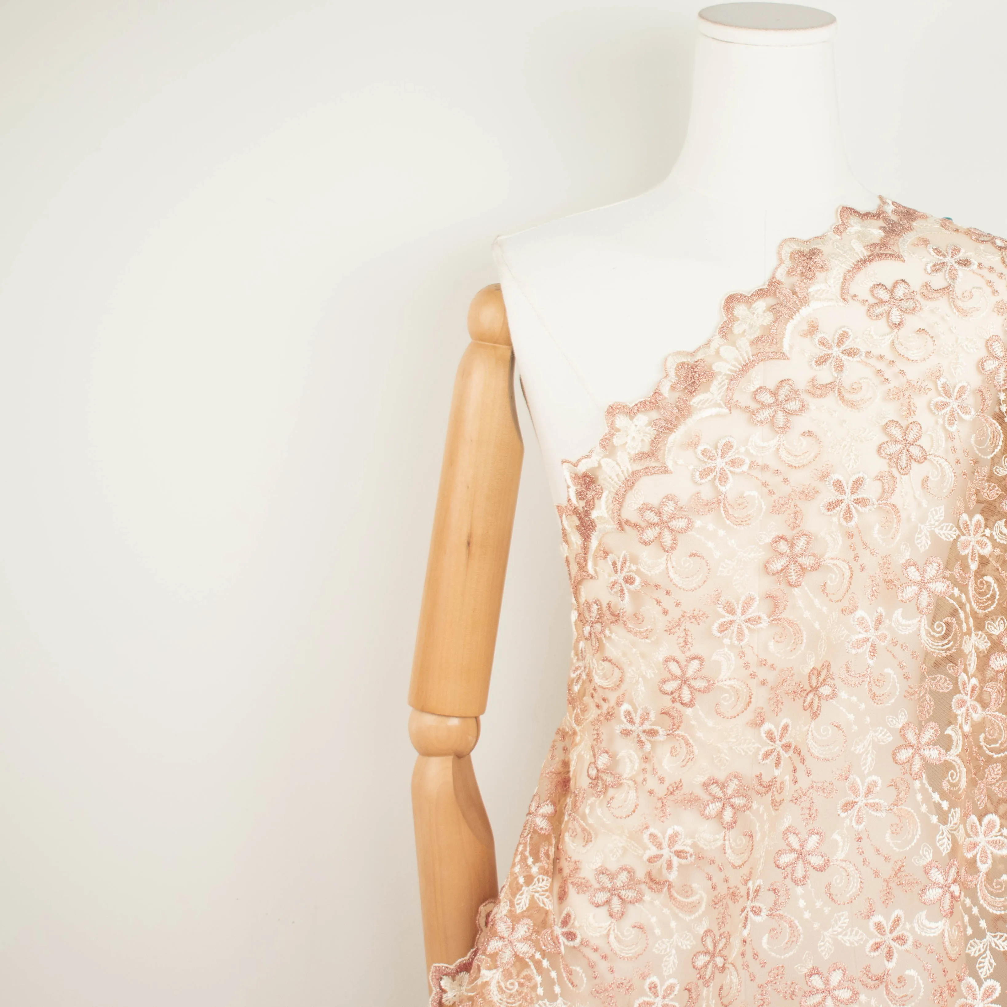 Metallic Floral Lace Design-1 Rose Gold