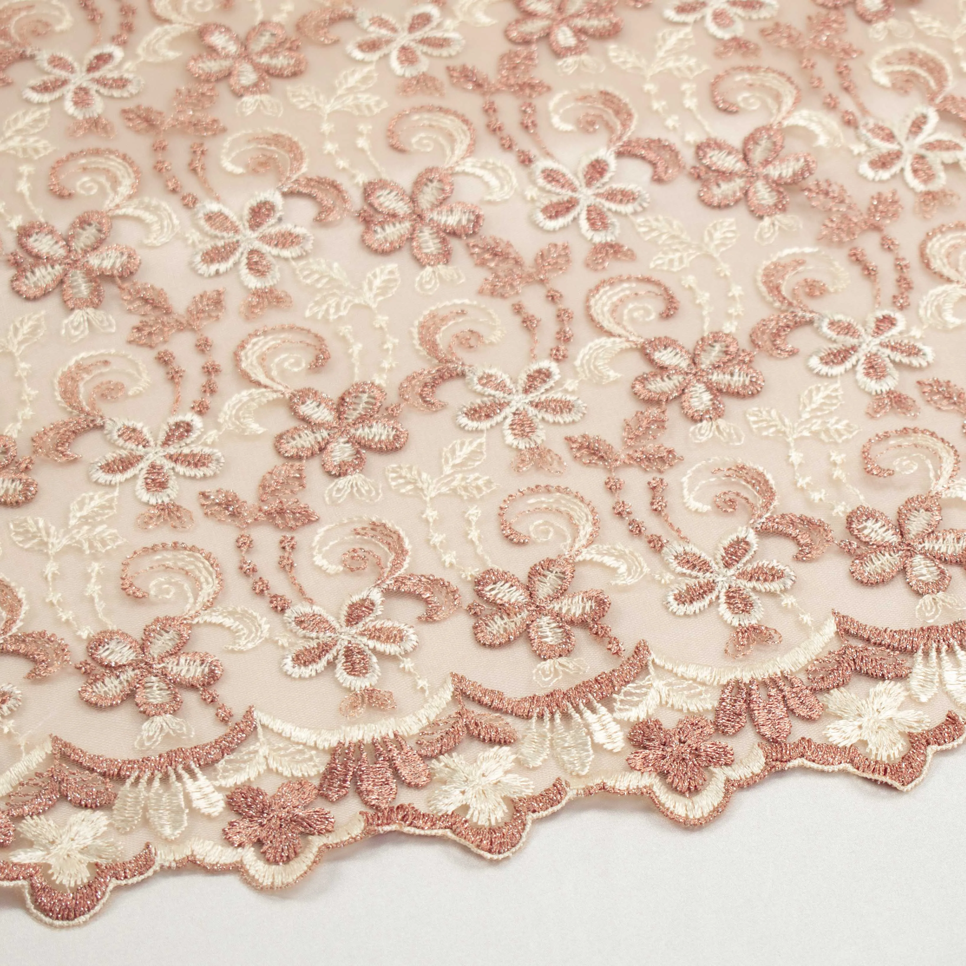 Metallic Floral Lace Design-1 Rose Gold