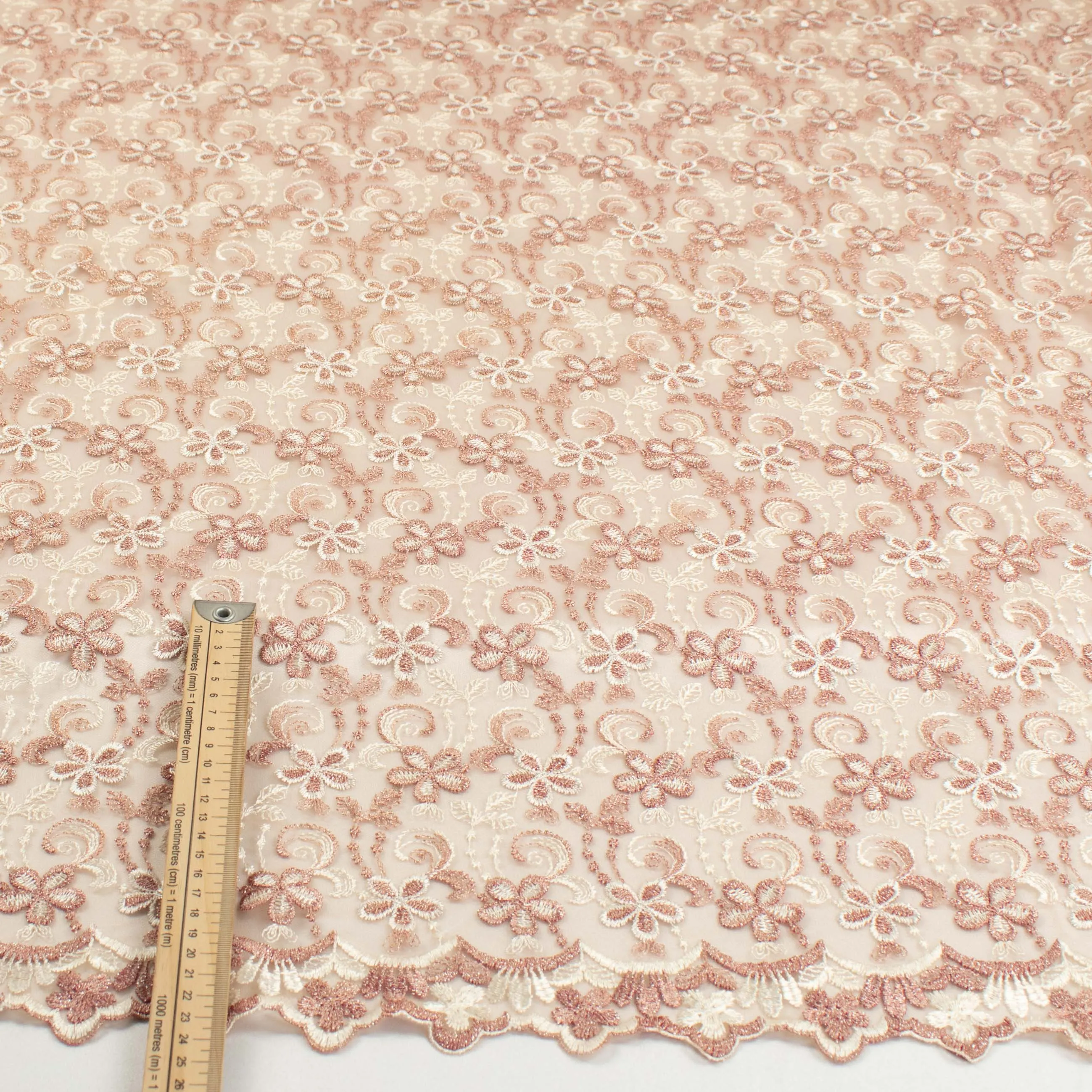 Metallic Floral Lace Design-1 Rose Gold