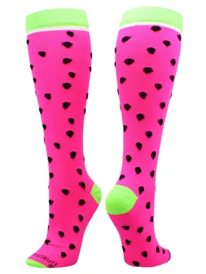 Neon Watermelon Athletic Over the Calf Socks