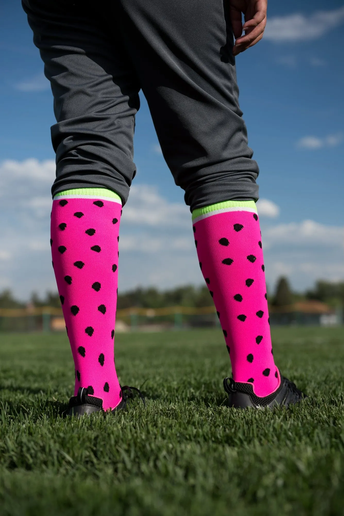 Neon Watermelon Athletic Over the Calf Socks