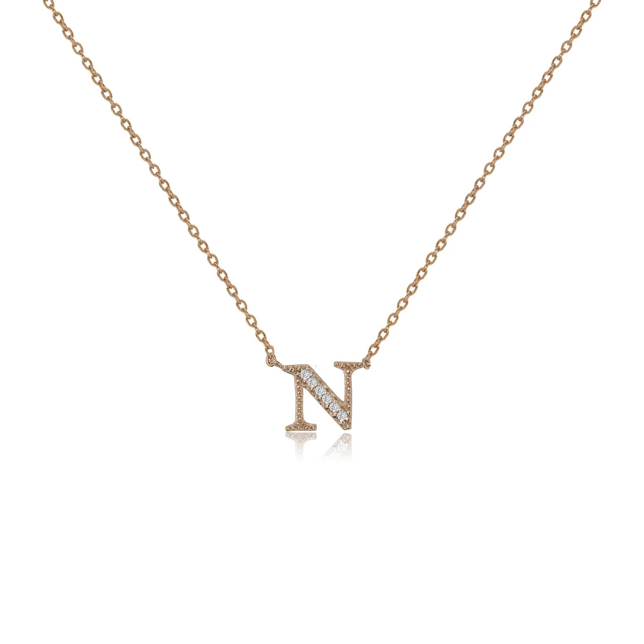 NT-26/R/N - Initial "N" Necklace with Sliding Length Adjuster