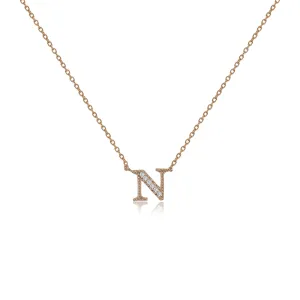 NT-26/R/N - Initial "N" Necklace with Sliding Length Adjuster