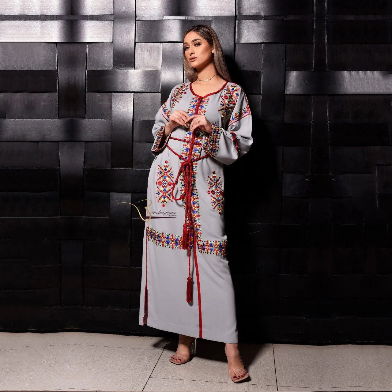 Purple Embroidered Kaftan