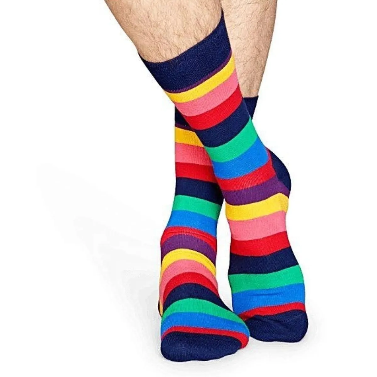 Rainbow Stripes Socks from the Sock Panda (Adult Large - Men's Shoe Sizes 8-12)