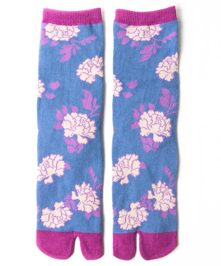 Red Peony Tabi Socks / High Quality Geta Tabi Socks