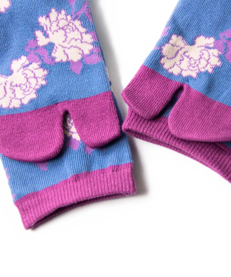 Red Peony Tabi Socks / High Quality Geta Tabi Socks