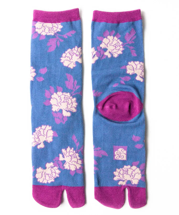 Red Peony Tabi Socks / High Quality Geta Tabi Socks