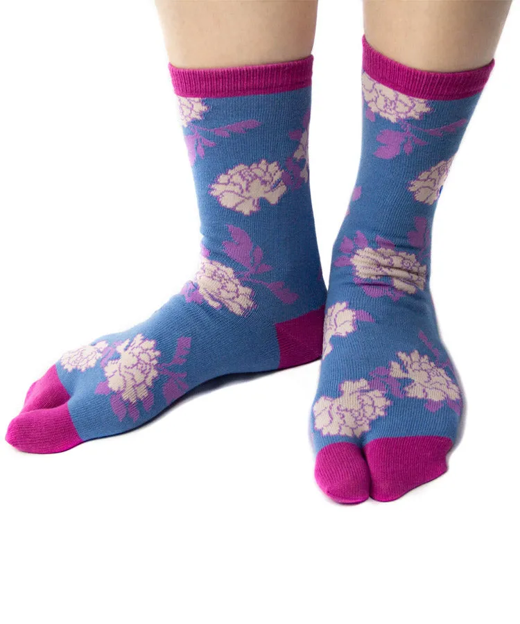 Red Peony Tabi Socks / High Quality Geta Tabi Socks