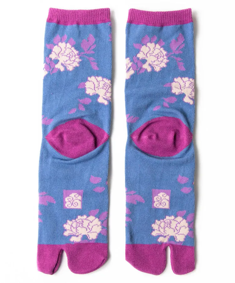 Red Peony Tabi Socks / High Quality Geta Tabi Socks