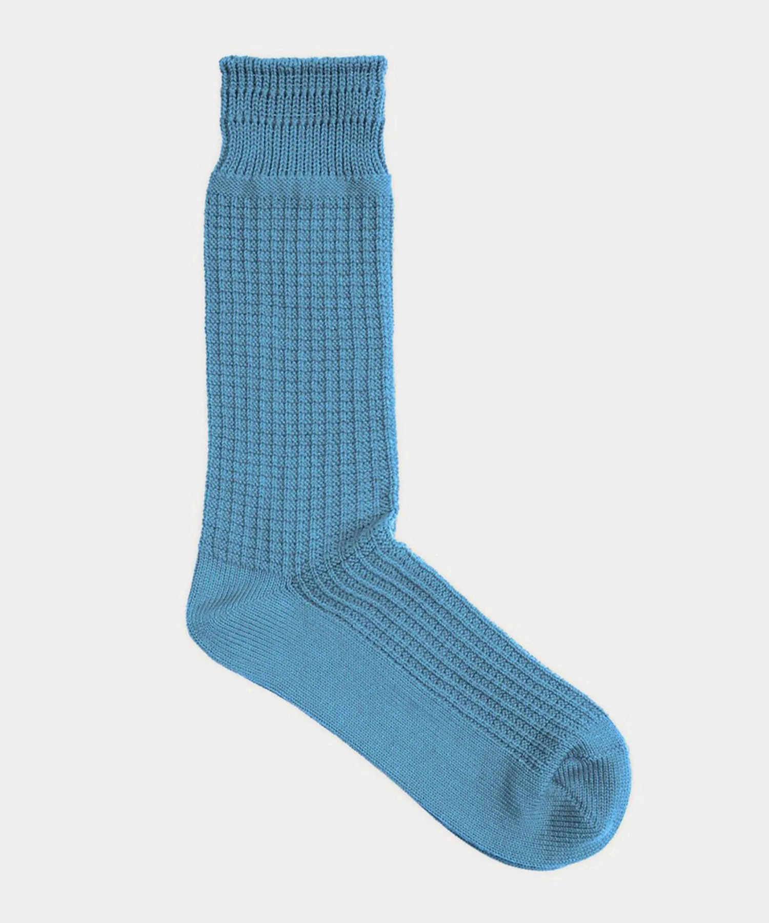 Rototo Cotton Waffle Socks in Sky Blue