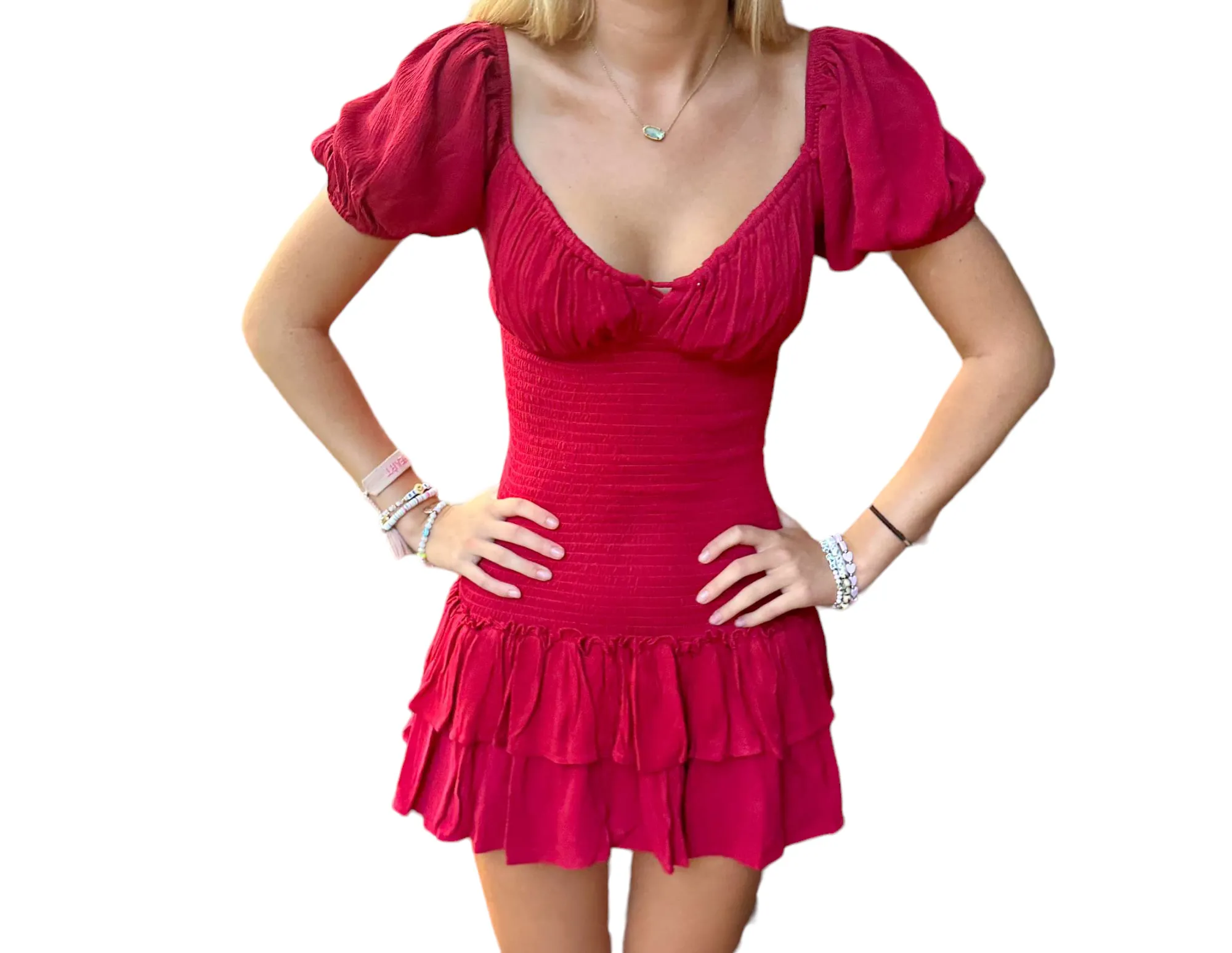 Scarlet Smock: Ruffled Tiered Mini Dress