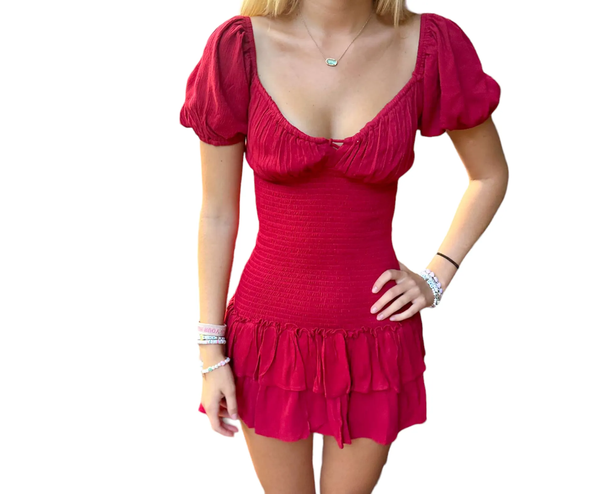 Scarlet Smock: Ruffled Tiered Mini Dress