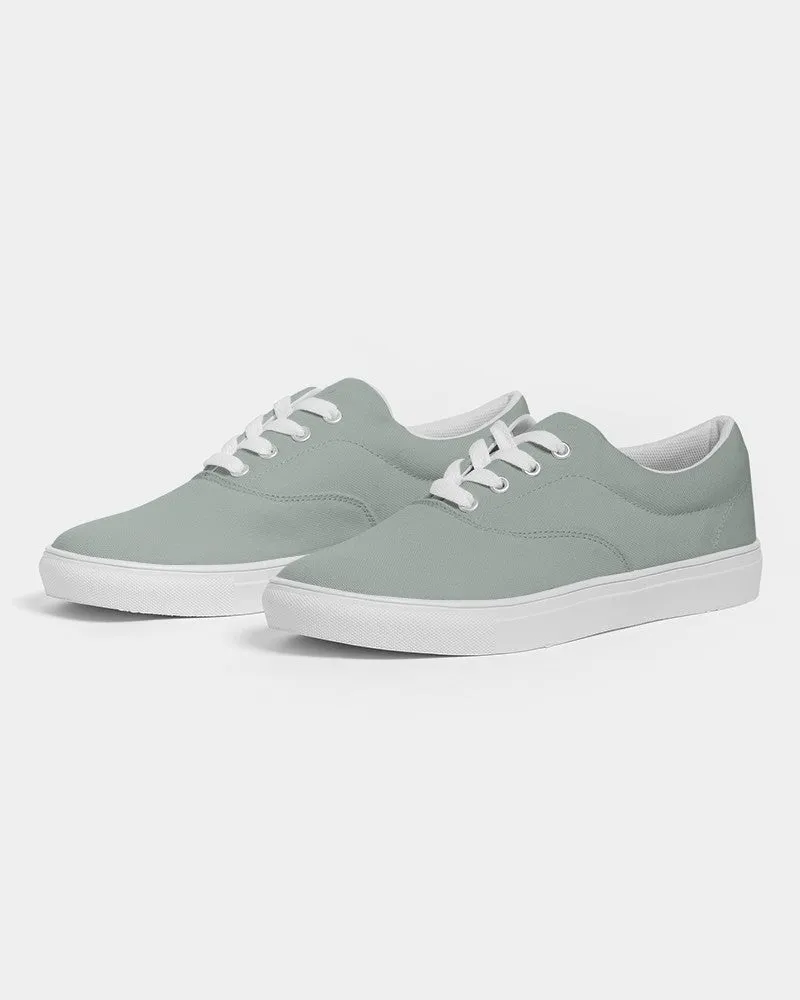 Shaded Pale Green Gray Canvas Sneakers | Women's | C10M0Y10K30