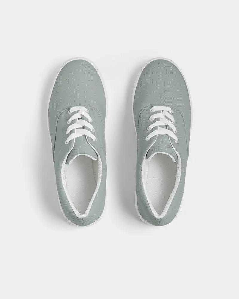 Shaded Pale Green Gray Canvas Sneakers | Women's | C10M0Y10K30