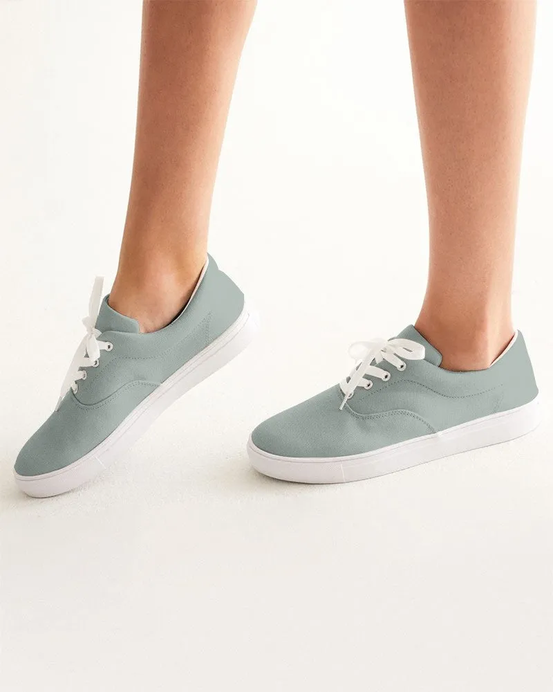 Shaded Pale Green Gray Canvas Sneakers | Women's | C10M0Y10K30