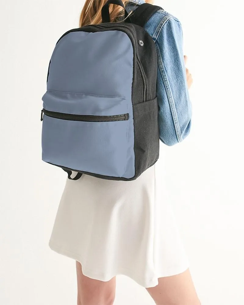 Shaded Pale Pastel Blue Gray Canvas Backpack | C30M15Y0K30