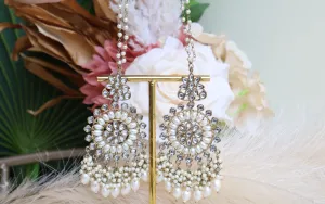 Shalini White Beads Kundan Earring