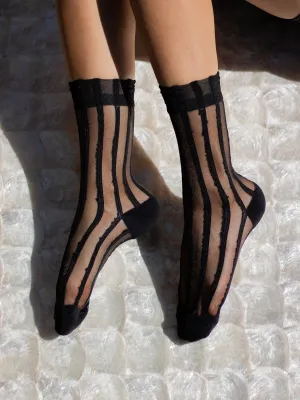 SHEER STRIPES BLACK