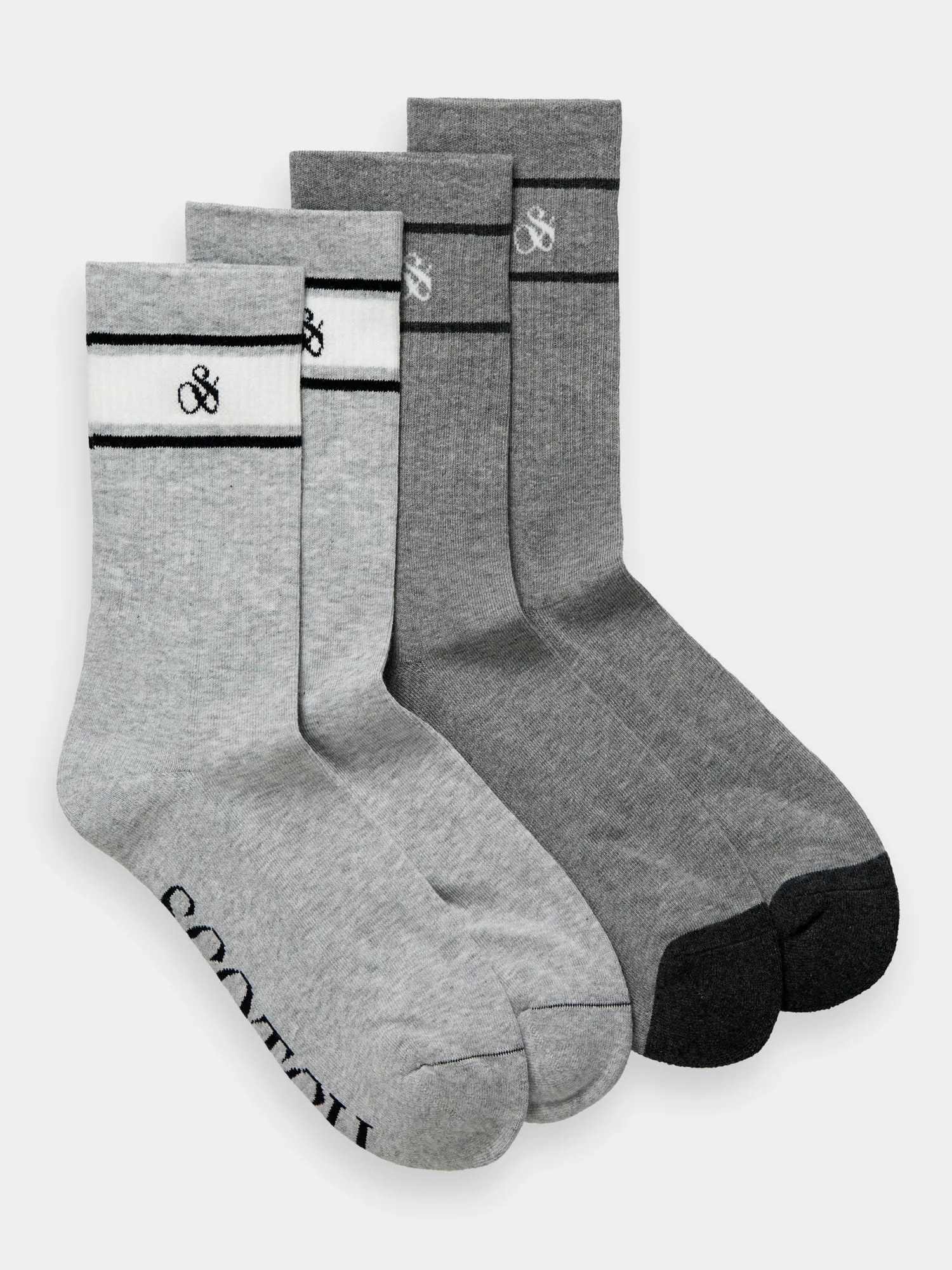 Sport stripe crew socks 2 pack