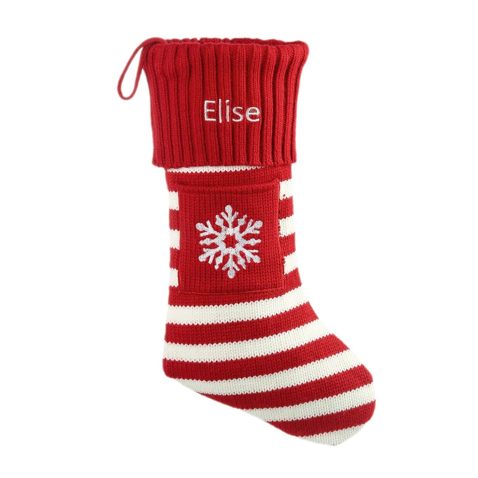 Step Up Your Christmas Sock Game with Personalized Name Snowflake Tree Design!