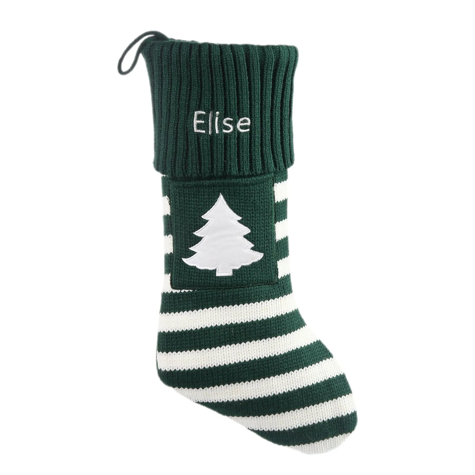 Step Up Your Christmas Sock Game with Personalized Name Snowflake Tree Design!
