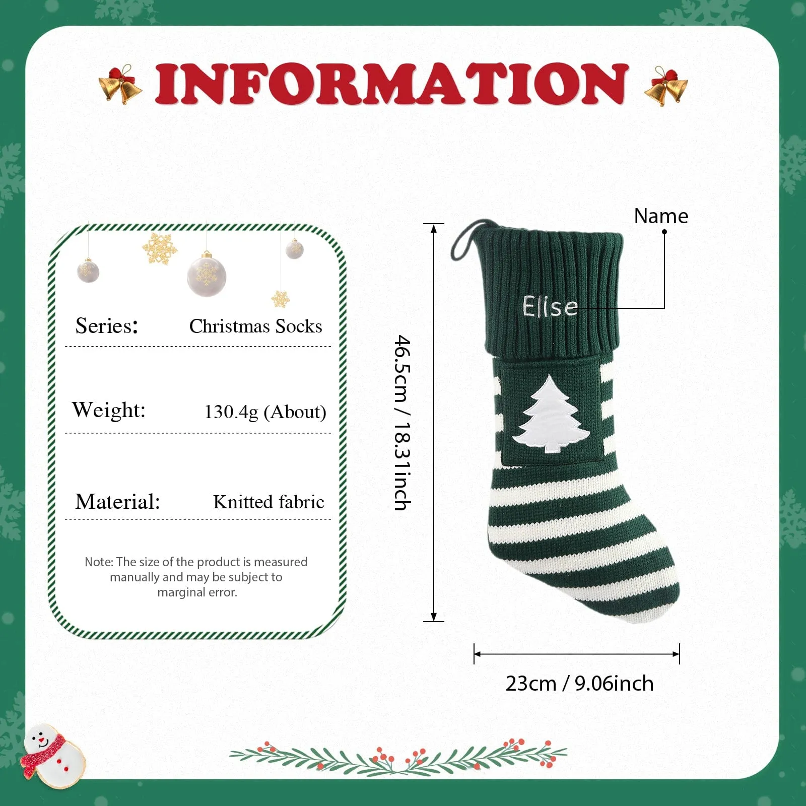 Step Up Your Christmas Sock Game with Personalized Name Snowflake Tree Design!