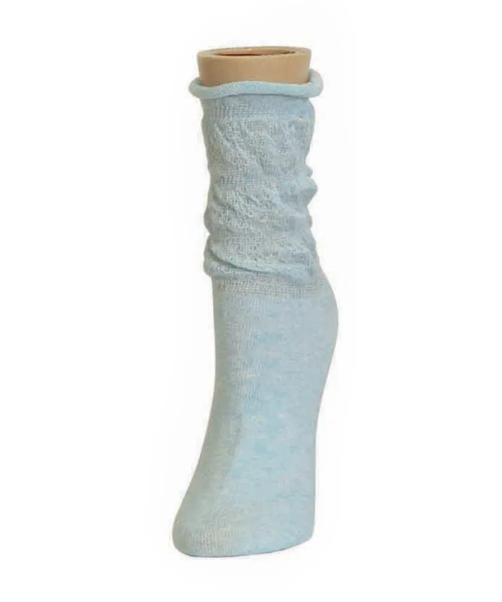 Subtle Slouch Cotton Blend Roll Cuff Ankle Socks