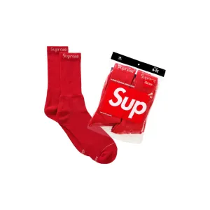 Supreme Hanes Crew Socks (4 Pack) 'Red'