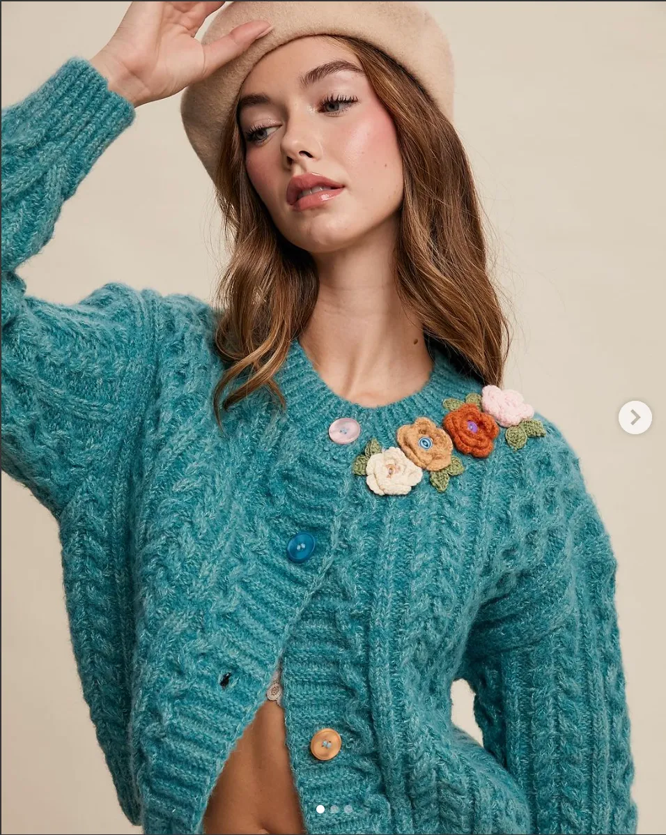Teal Sweater Cardigan