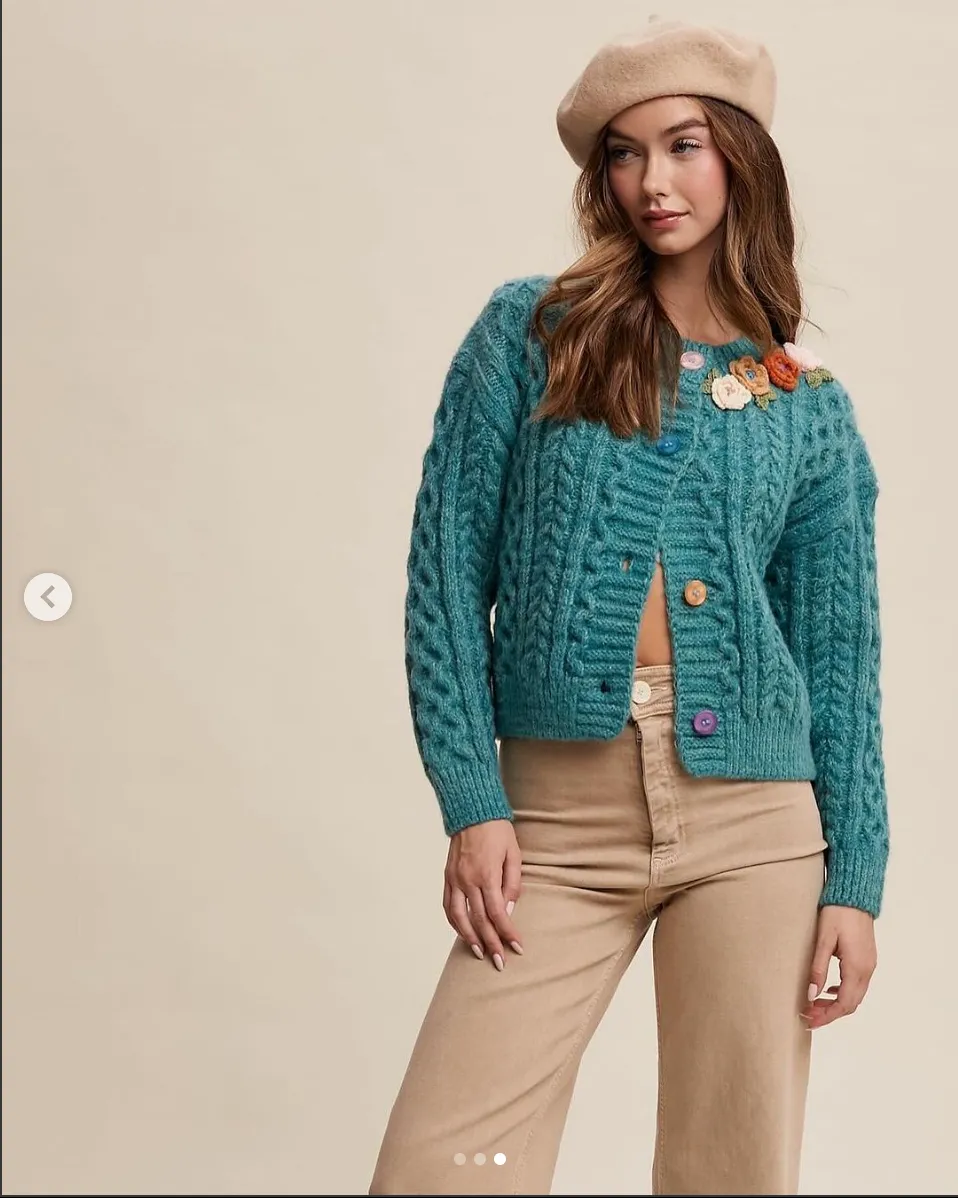 Teal Sweater Cardigan