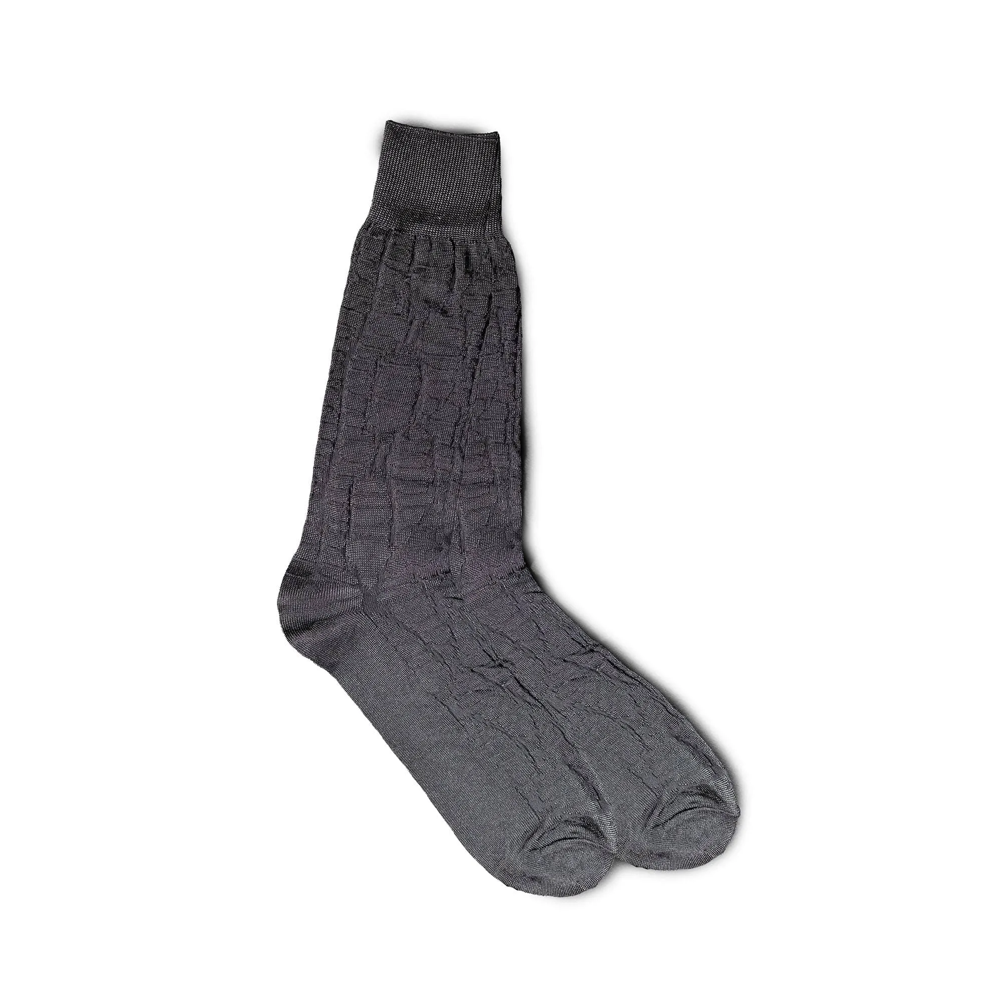 Vannucci Imperial Croco Dress Socks Mid-Calf Length