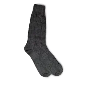 Vannucci Imperial Croco Dress Socks Mid-Calf Length