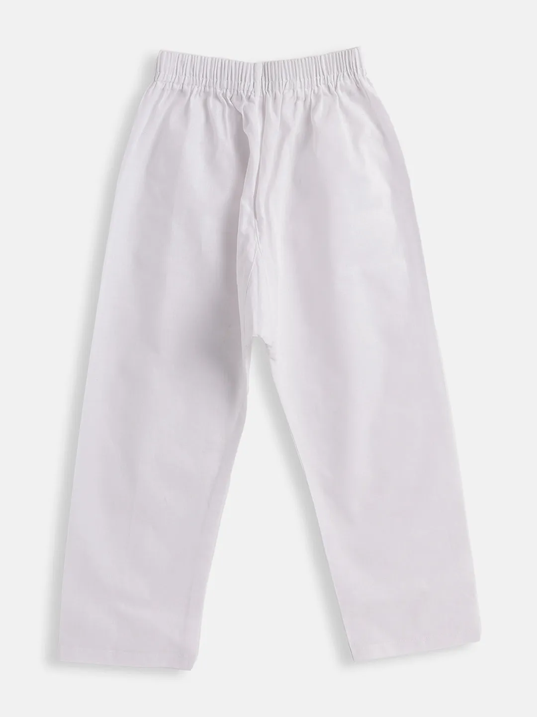 VASTRAMAY Boys Blue and White Pure Cotton Kurta Pyjama Set