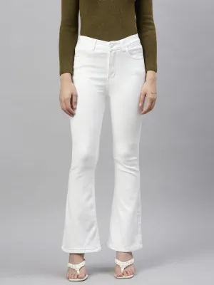 Women White Bootcut Jeans