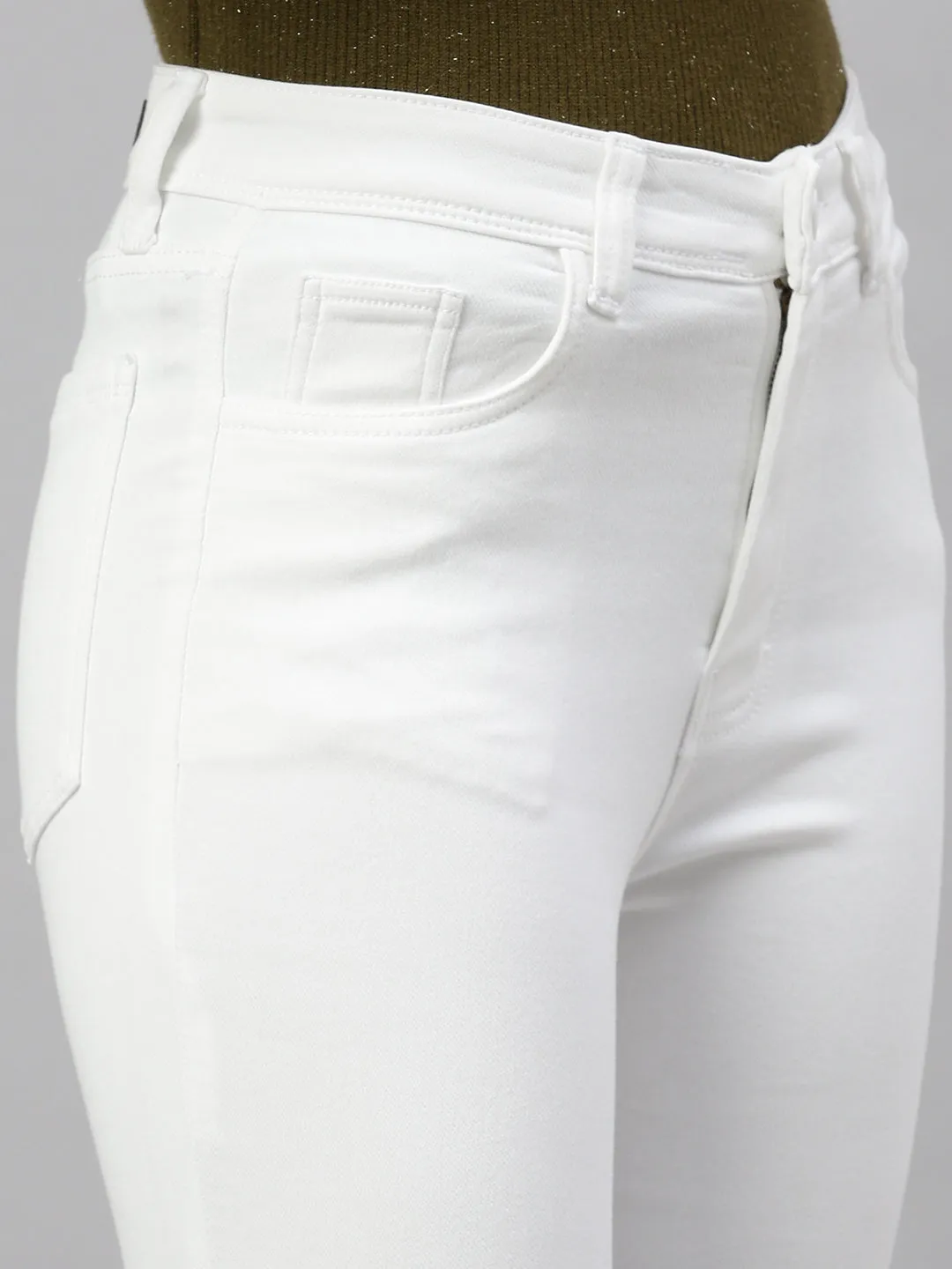 Women White Bootcut Jeans