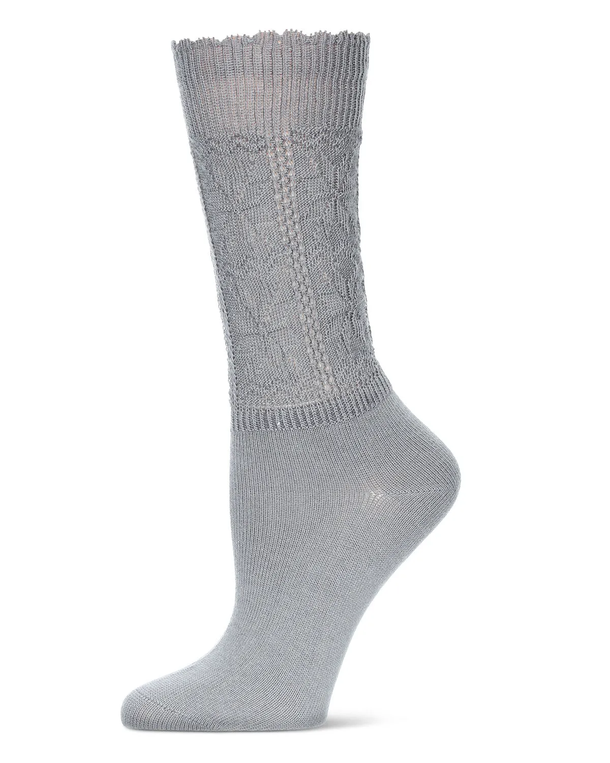 Women's Delicate Flake Embroidered Crew Socks