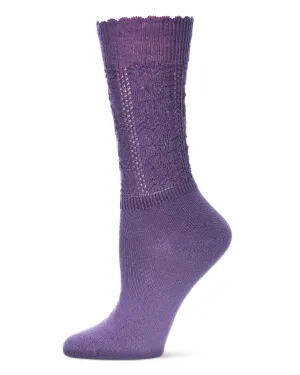 Women's Delicate Flake Embroidered Crew Socks