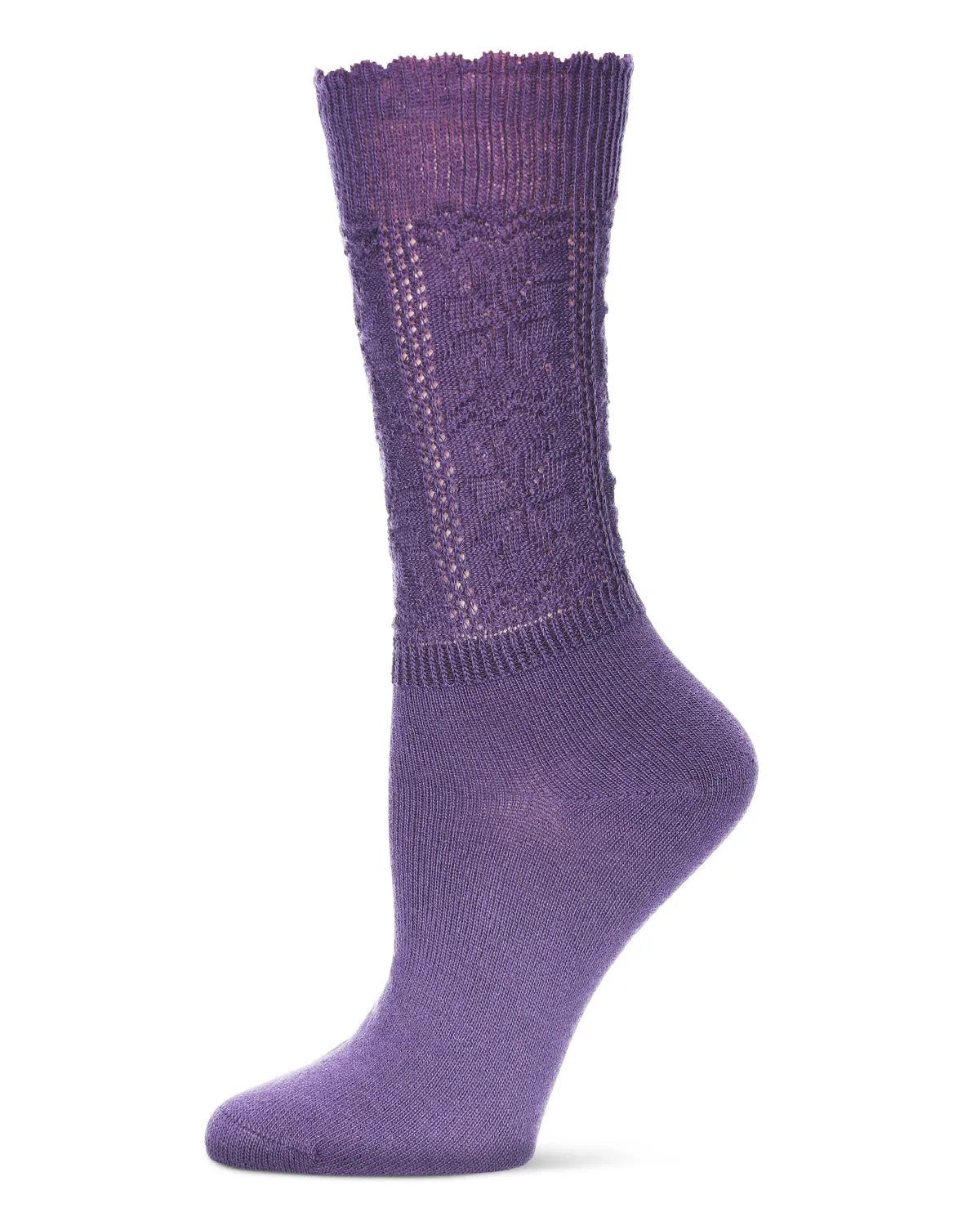 Women's Delicate Flake Embroidered Crew Socks