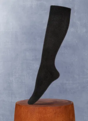 Women's Luxury Merino Wool Knee High Sock in Black